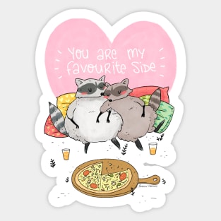 Raccoon Couple Sticker